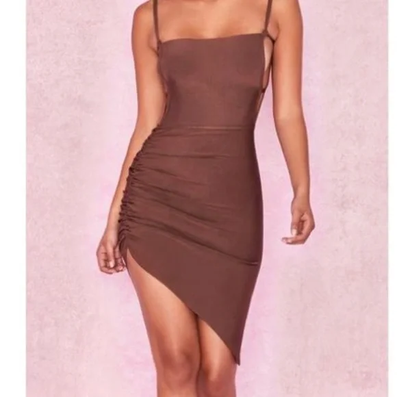 house of cb bandage dress brown House Of CB Brown Bandage Dress Size XS
